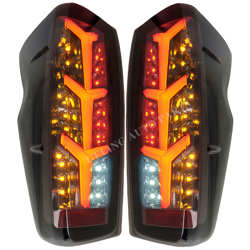 Lente traseira de lente de fumaça modificada para Isuzu DMAX 2020 2021