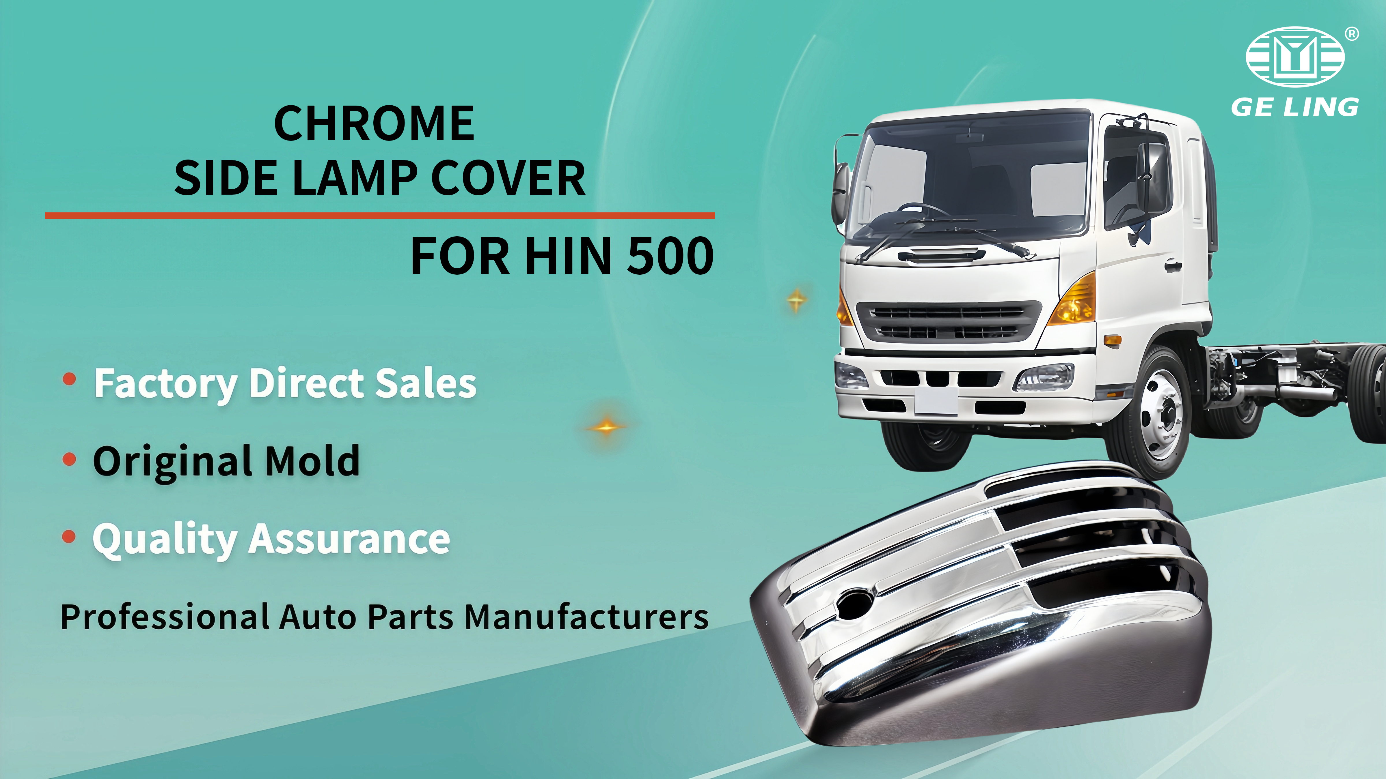 Hino 500 Chrome Side Lamp Cover