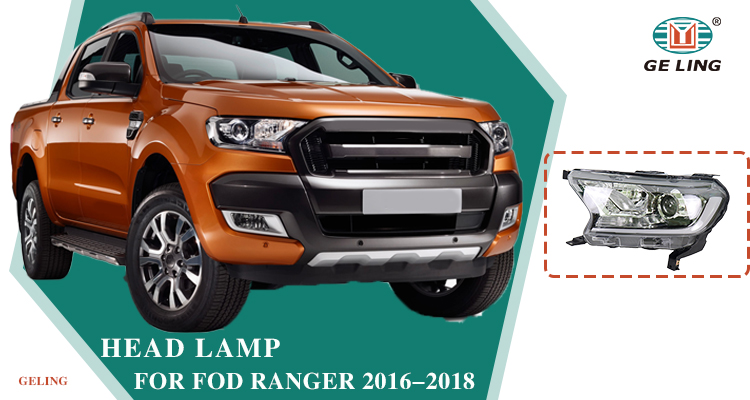 White Headlight head lamp For Ford Ranger 2014-2017