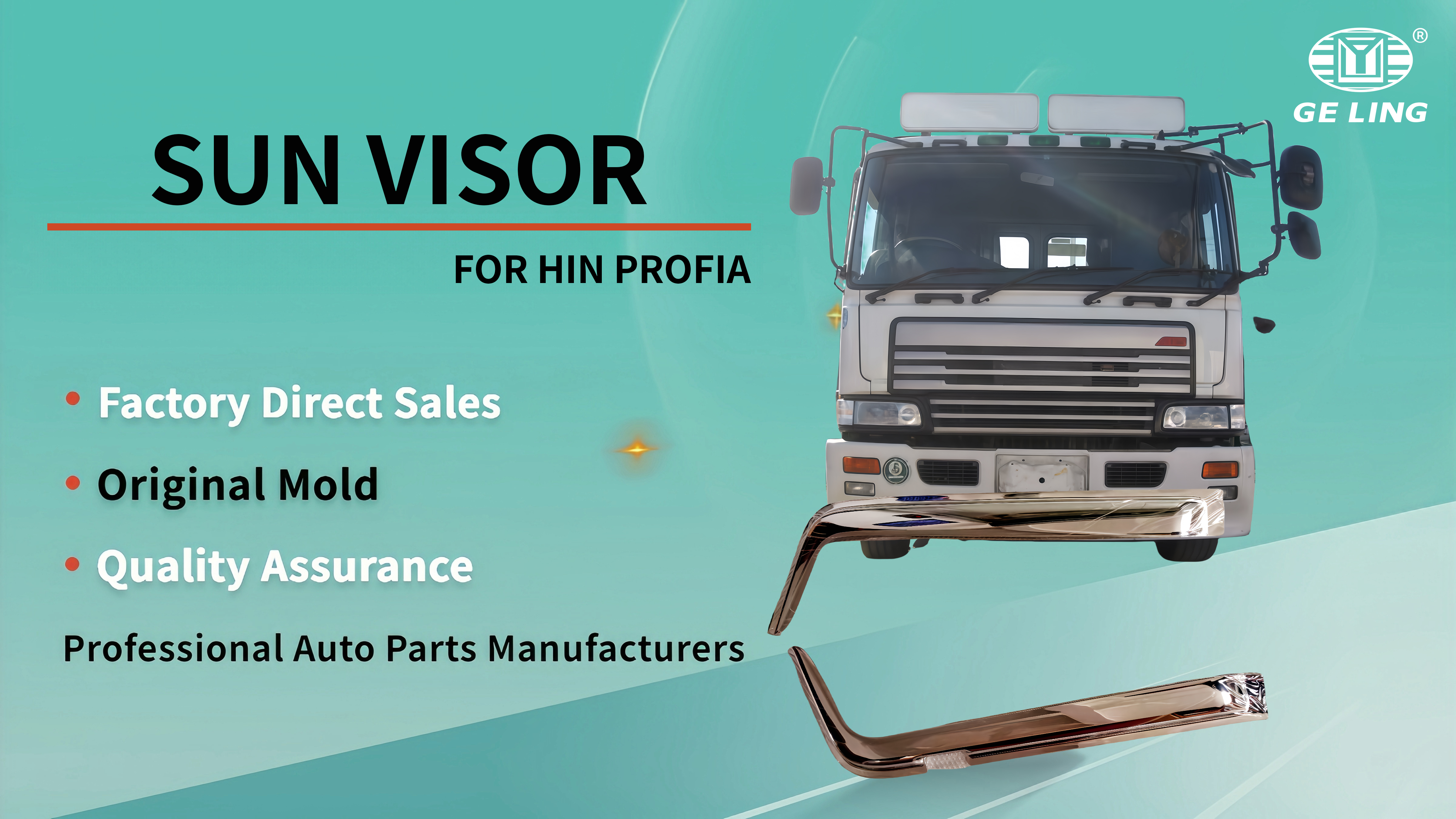 Hino Profia Chrome Door Sun Visor