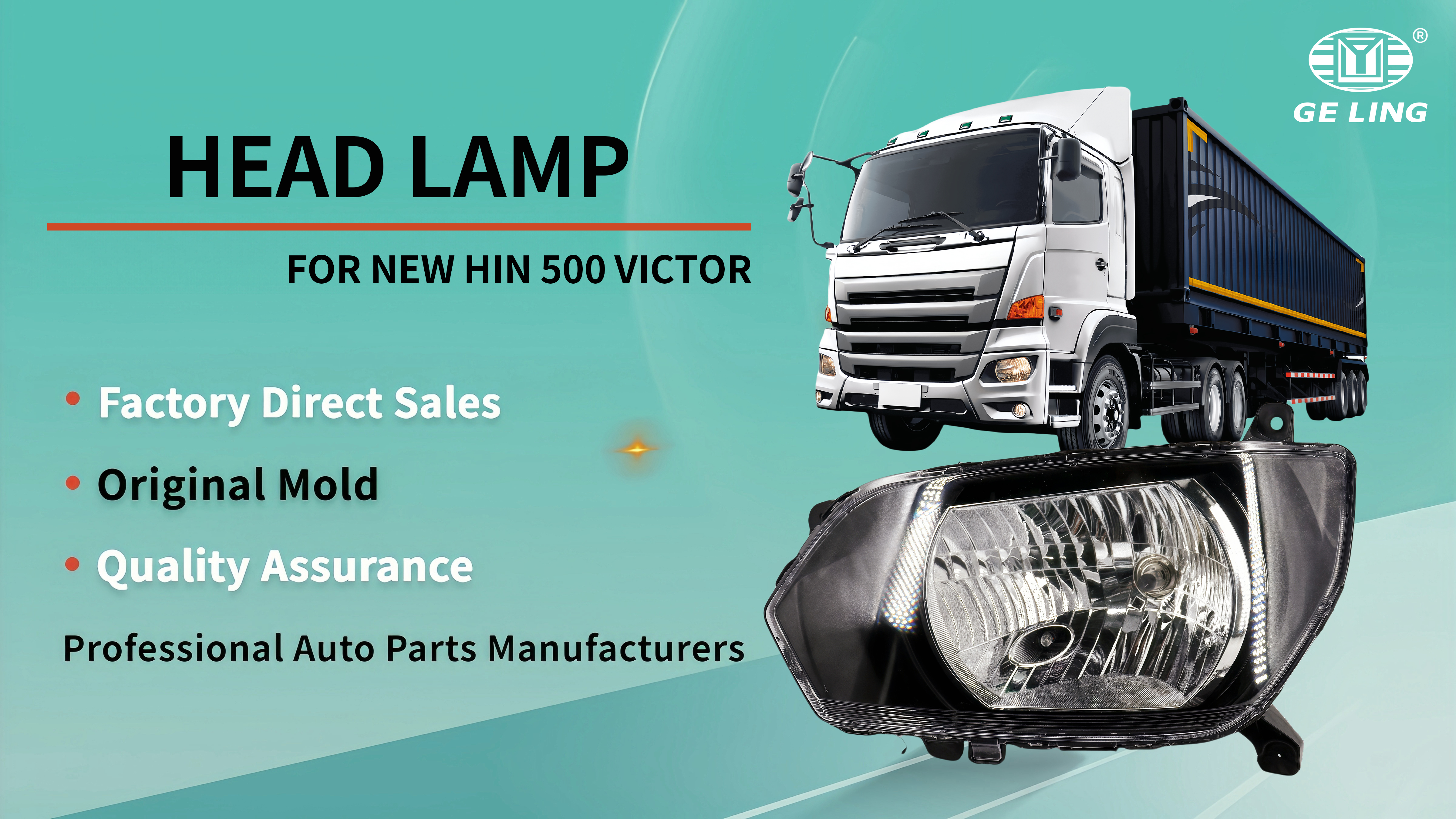 Halogen Headlight For Hino 500 Victor