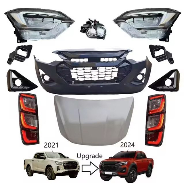 Upgrade Facelift Accessories Bumper Body Kit Headlight Tail Light Grille for Isuzu Dmax 2021 to 2024