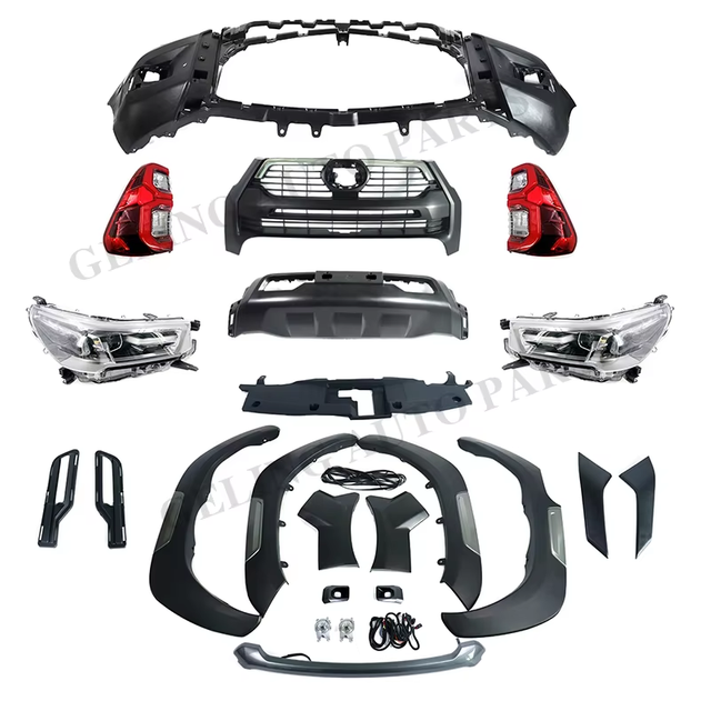 Auto Parts Body Kit Headlight Tail Lamp Front Grille Bumper Fender for toyota Hilux Vigo Revo Upgrade to Rocco 2020