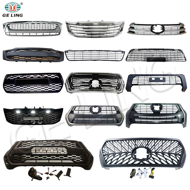 Body Kit Chrome or Black Front Bumper Grille for Toyota Hilux Revo Rocco Vigo 2020 2016 2012 2008 2011